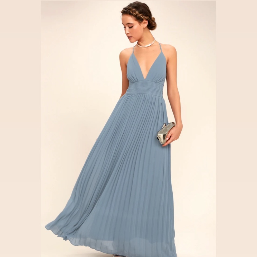 Depths of My Love Dusty Blue Maxi Dress